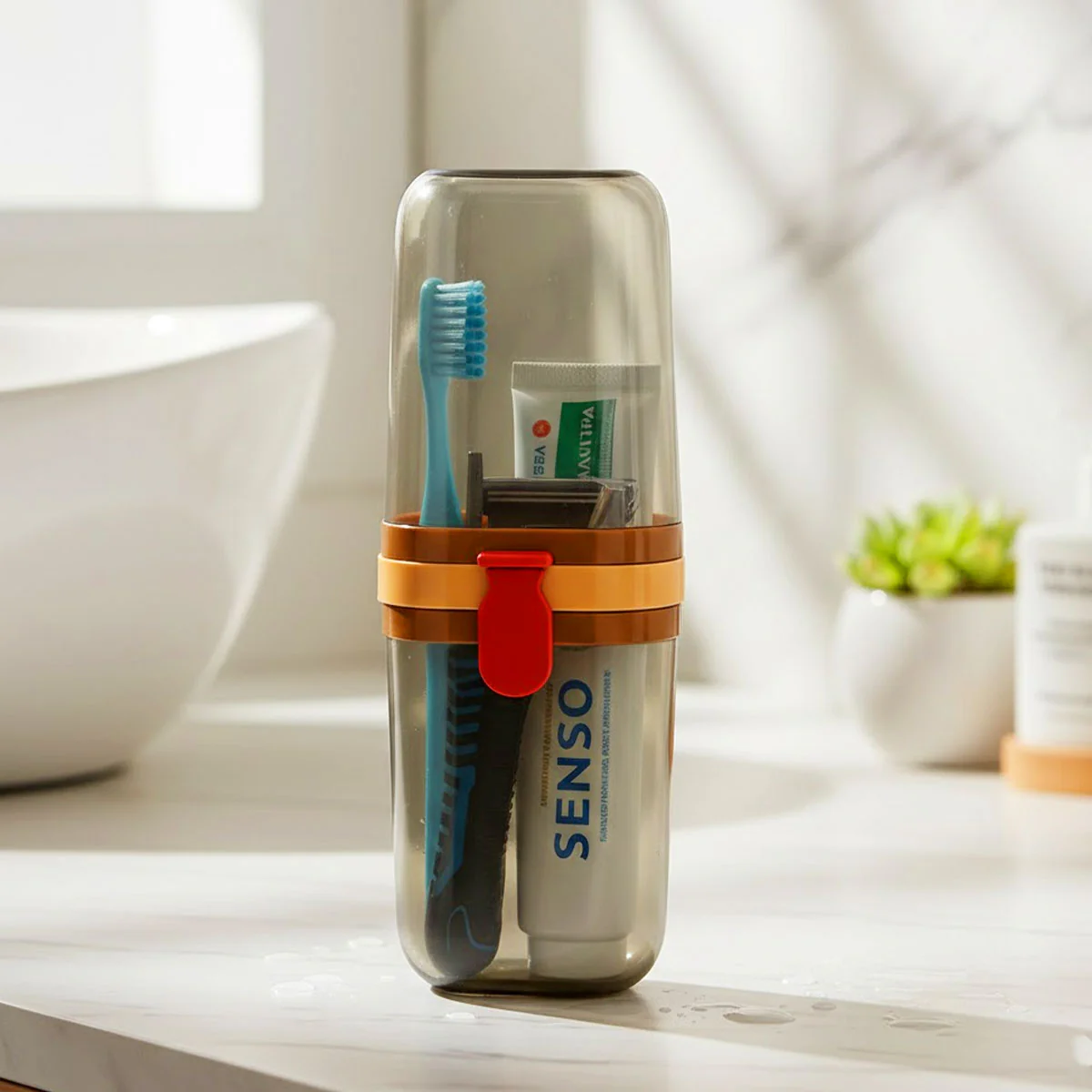 AM6482 Capsule Shape Travel Toothbrush Holder - 1pc