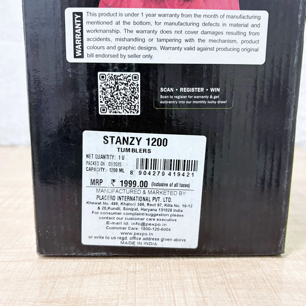 AM6486 Pexpo Stanzy Premium Stainless Steel Tumbler with Straw (1200 ml) - Image 5