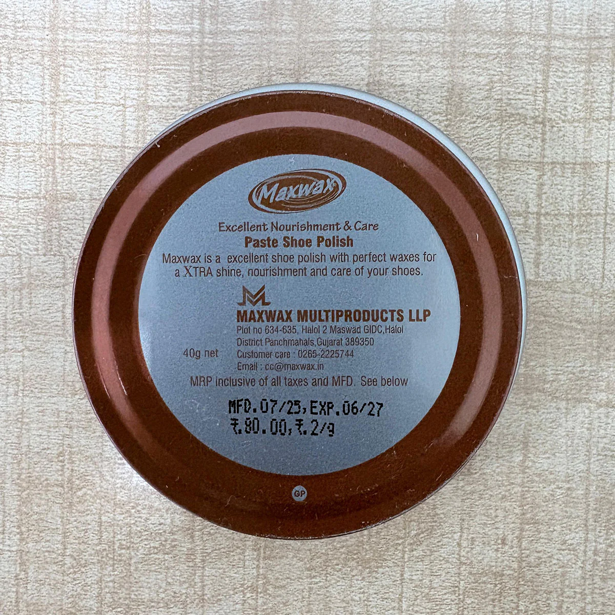 AM6497 Maxwax Xtra Shine Paste Shoe Polish - Brown (40g) - Image 4