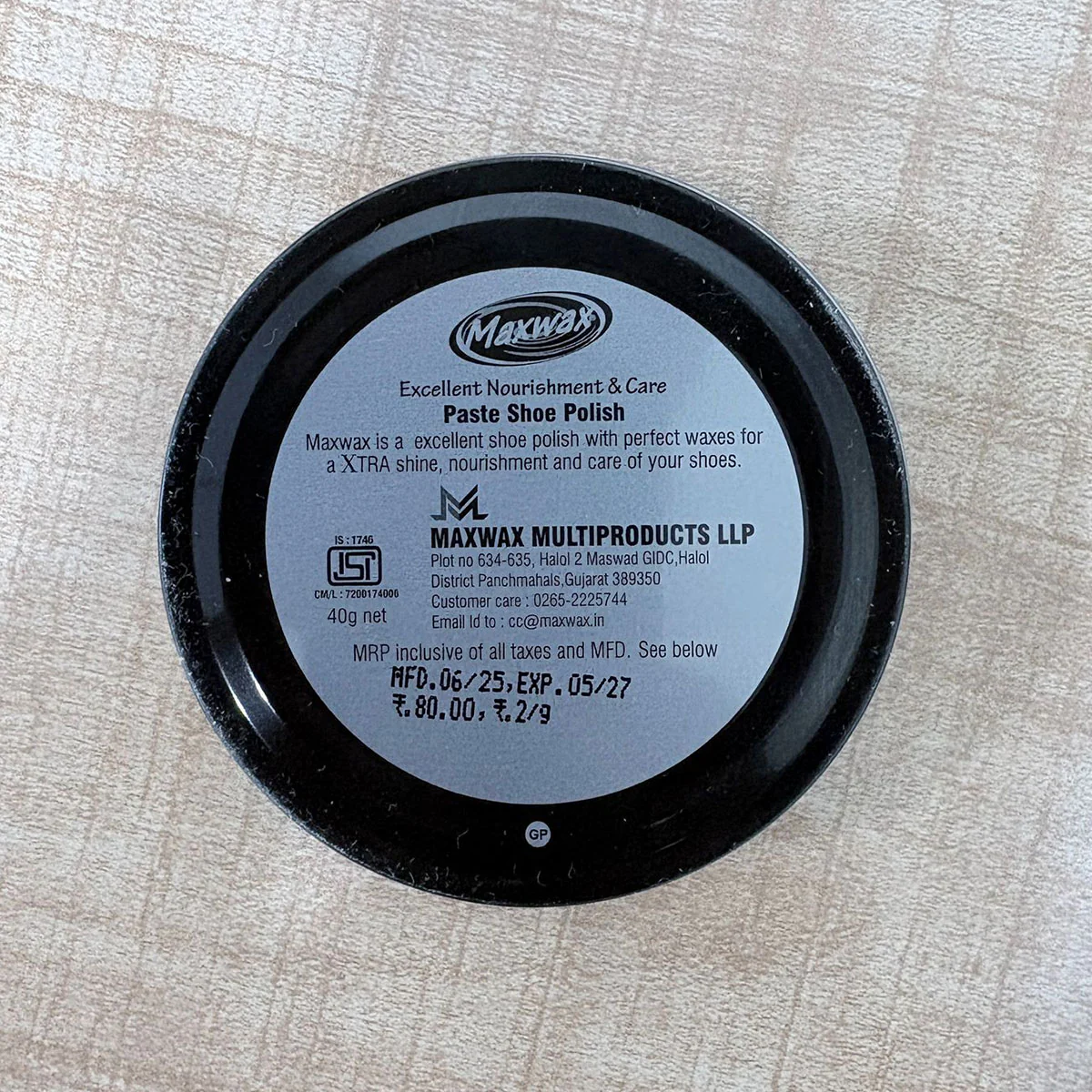 AM6498 Maxwax Xtra Shine Paste Shoe Polish - Black (40g) - Image 4