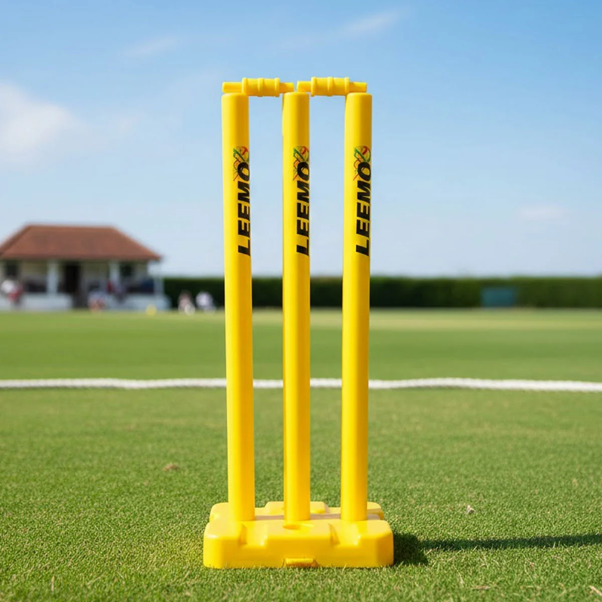 AM6510 Plastic Cricket Stumps Set - Big (3 Wickets, 1 Base, 2 Bails) - Age 10+ Years - Image 3