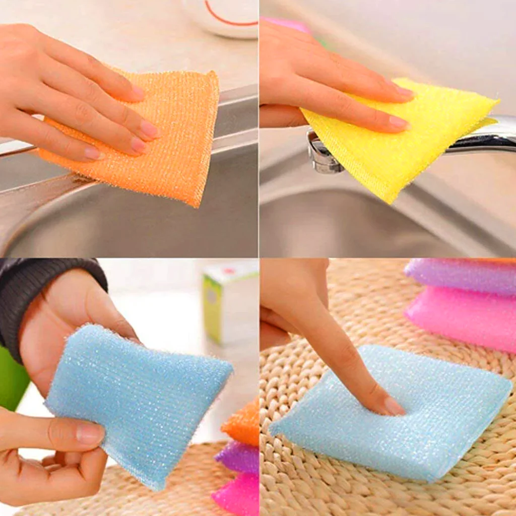 AM6719 Multicolour Foam Pad Sponge & Plastic Scrub Pads - (Pack Of 12) - Image 3