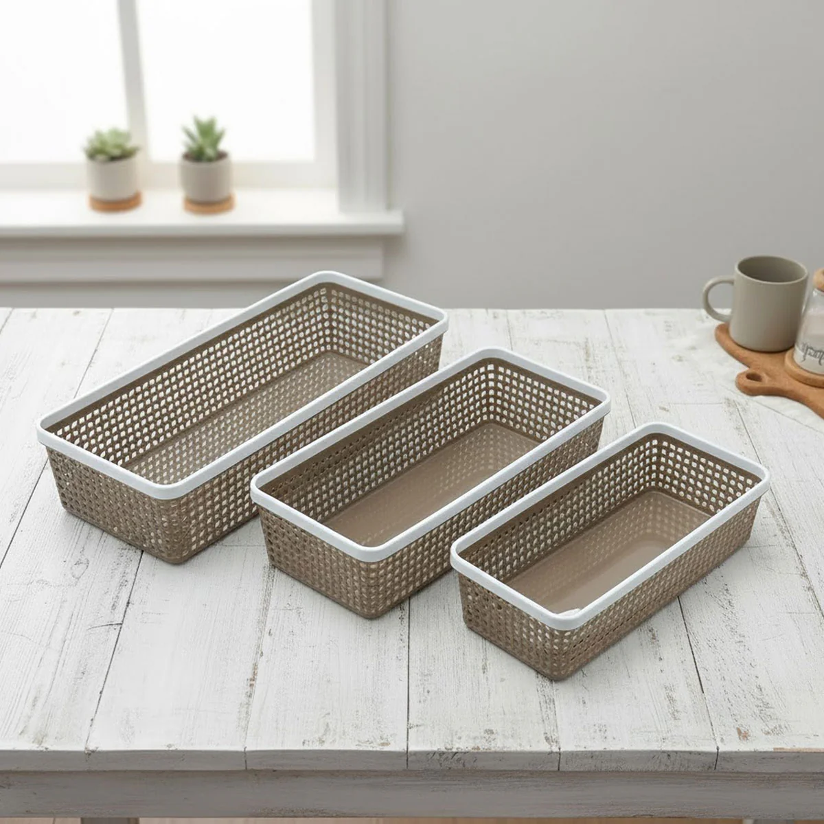 AM6524 Joyful Dot Basket Long - Multipurpose Storage Organizer (3 Pcs Set)