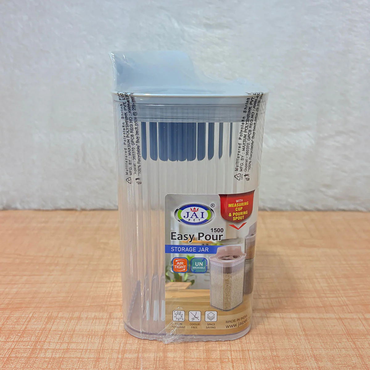 AM6526 Jaipet Easy Pour 1500 Airtight Storage Jar with Measuring Cup Cap - Image 3
