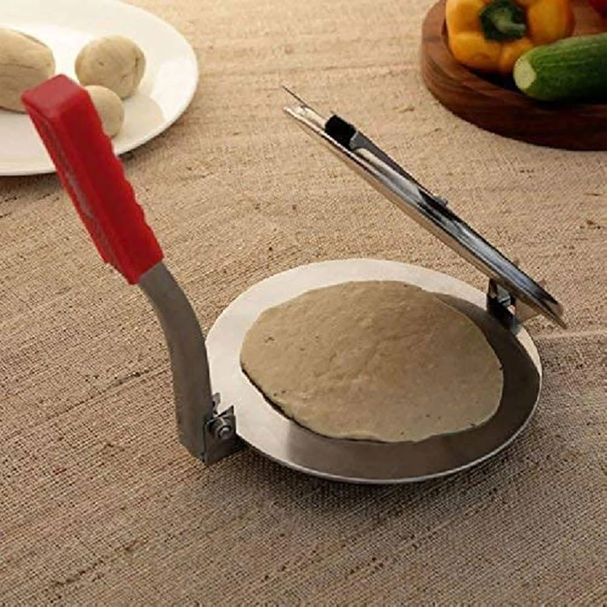 AM6533 Stainless Steel Puri & Roti Press Machine with Anti-Slip Grip - Small - Image 3