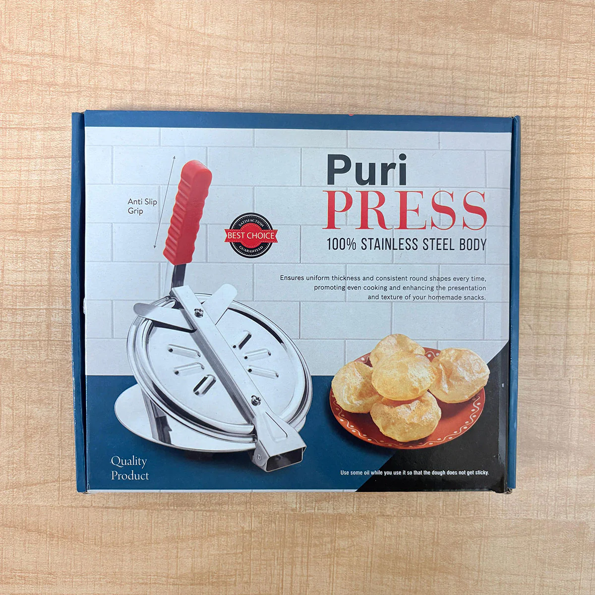 AM6533 Stainless Steel Puri & Roti Press Machine with Anti-Slip Grip - Small - Image 4