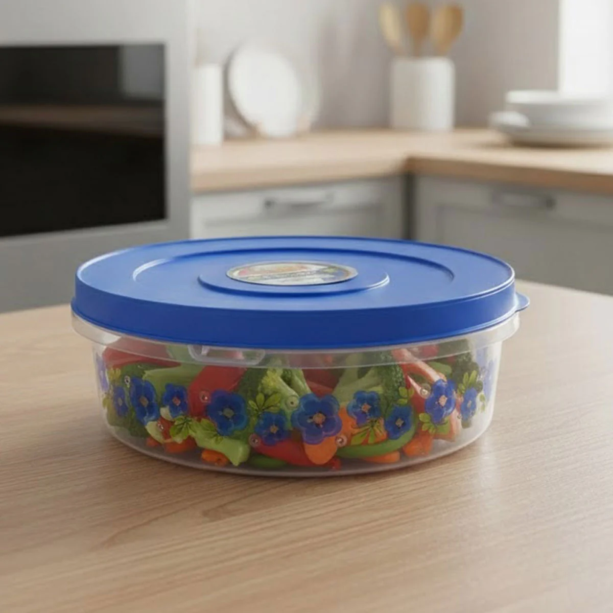 AM6530 Joyful Storemax Papad Box 2500 - Floral Airtight Container (Printed) - Image 2