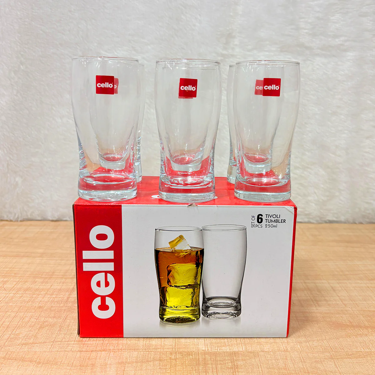 AM6557 Cello Tivoli Glassware Tumbler Set – 250ml (Set of 6)
