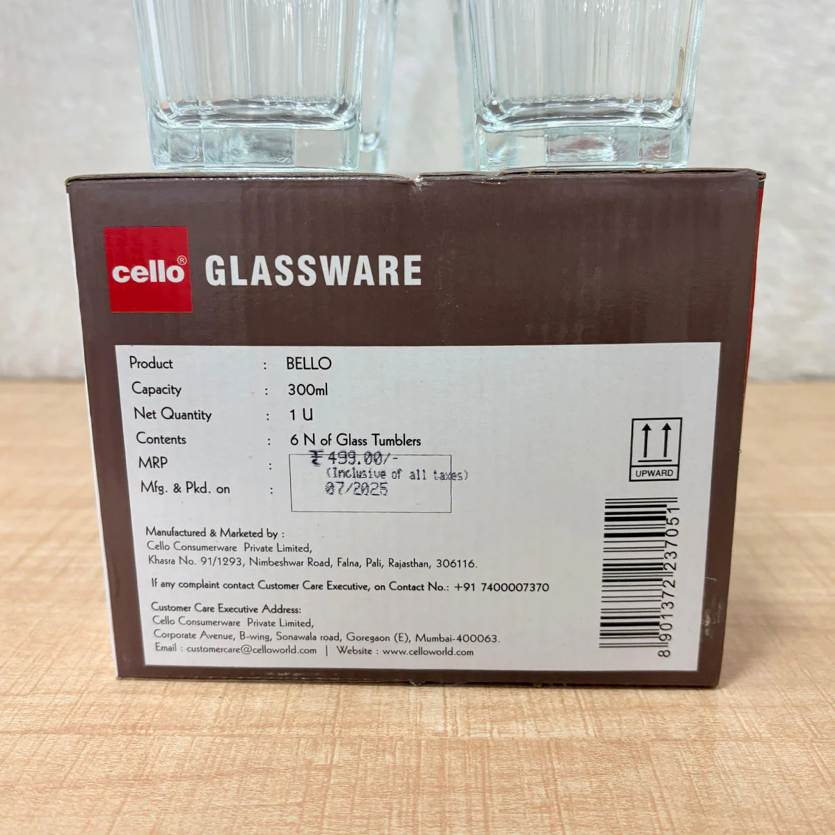 AM6583 Cello Bello Hi Boll P-Series Glass Tumbler Set, 300ml (Set of 6) - Image 2