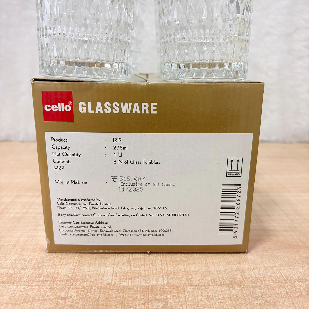 AM6597 Cello Iris K-Series Glass Tumbler Set, 275ml (Set of 6) - Image 2
