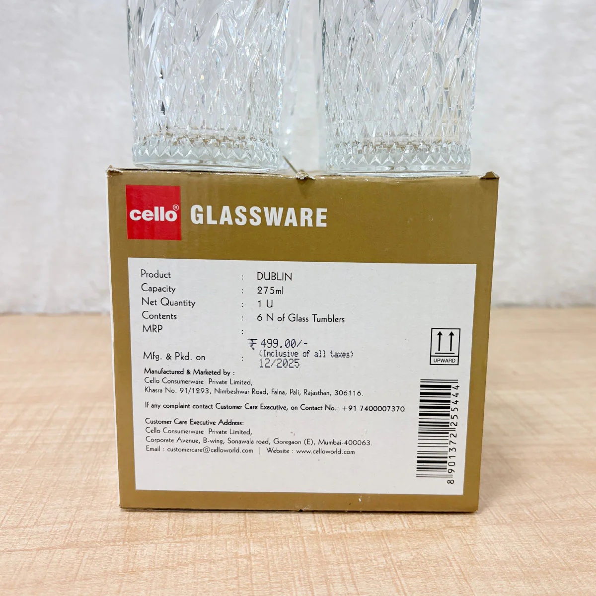 AM6598 Cello Dublin K-Series Glass Tumbler Set, 275ml (Pack of 6) - Image 2