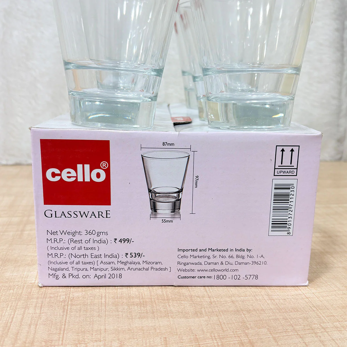 AM6606 Cello Glory Glass Tumbler Set - 270ml (Set of 6) - Image 2