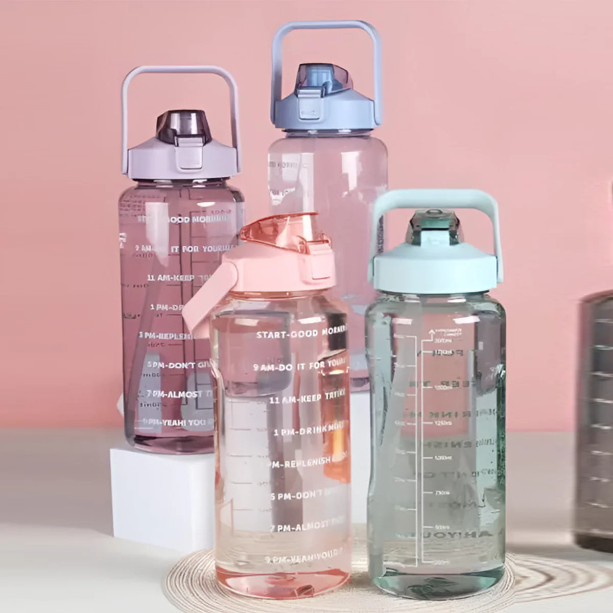 AM6662 Motivational Water Bottle with Time Marker & Straw - 2000ml - Image 6