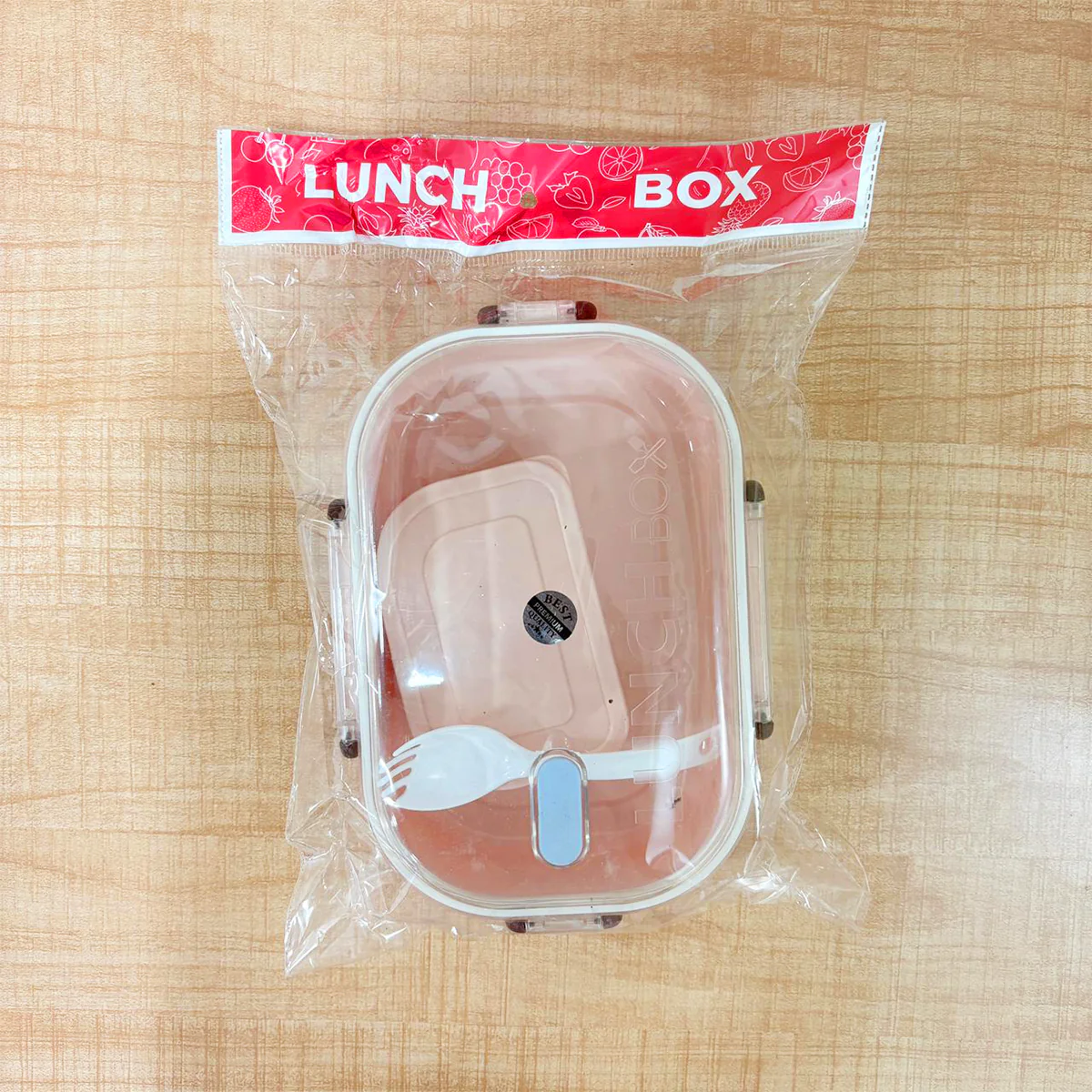 AM6664 Plastic Stylo Lunch Box with Spoon & Fork BPA-Free Plastic Container - Multi-Color Tiffin Box - Image 5