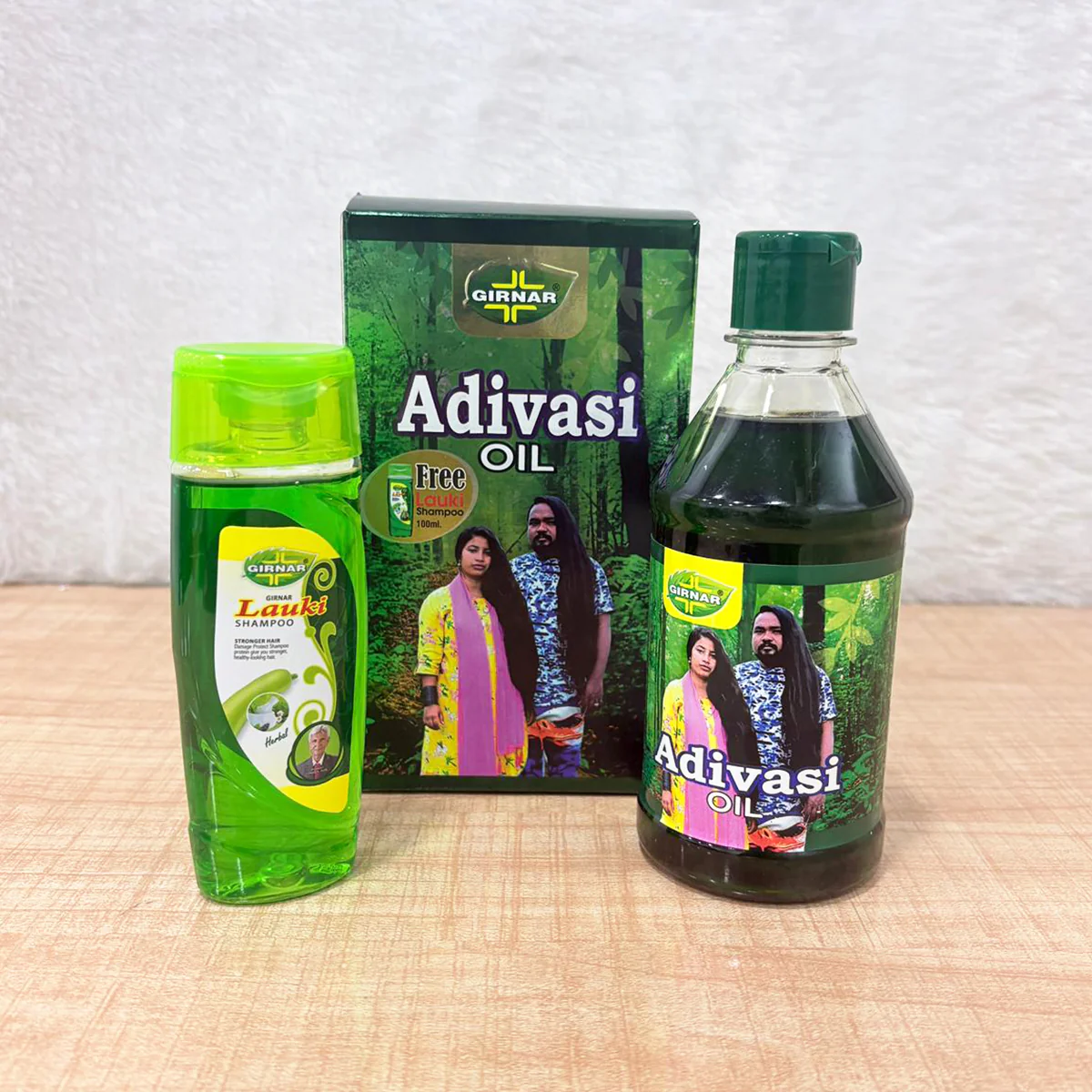AM6672 Girnar Adivasi Herbal Hair Oil (with 100ml Free Lauki Shampoo) - 375ml - Image 3