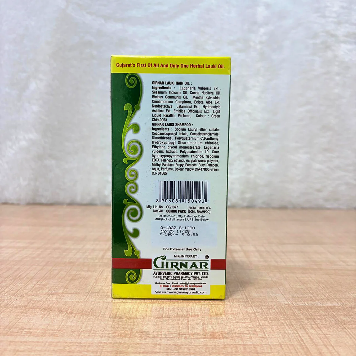 AM6677 Girnar 200ml Lauki Hair Oil & 100ml Shampoo Combo Pack - 300ml - Image 4