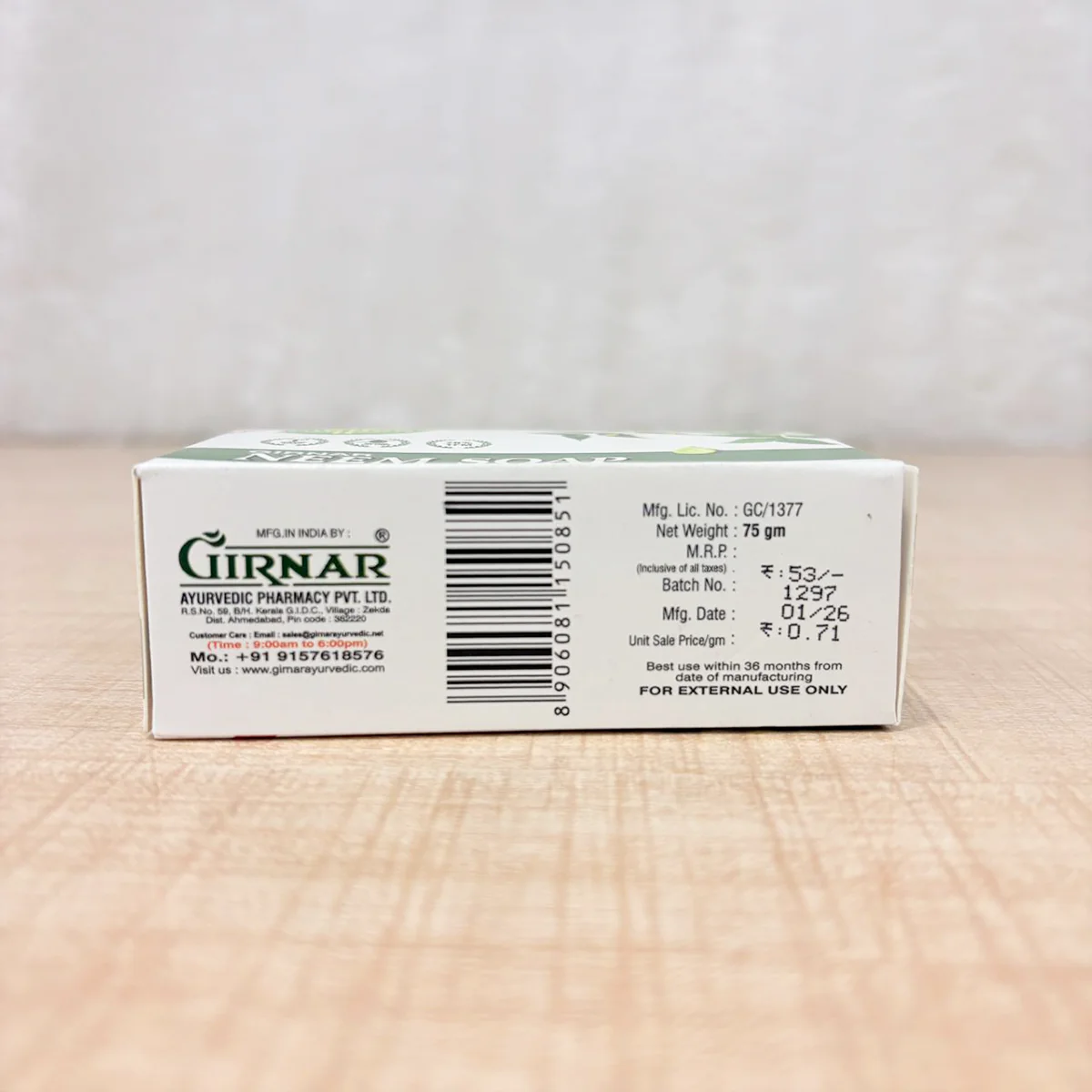 AM6691 Girnar Premium Neem Soap – (75g) - Image 4