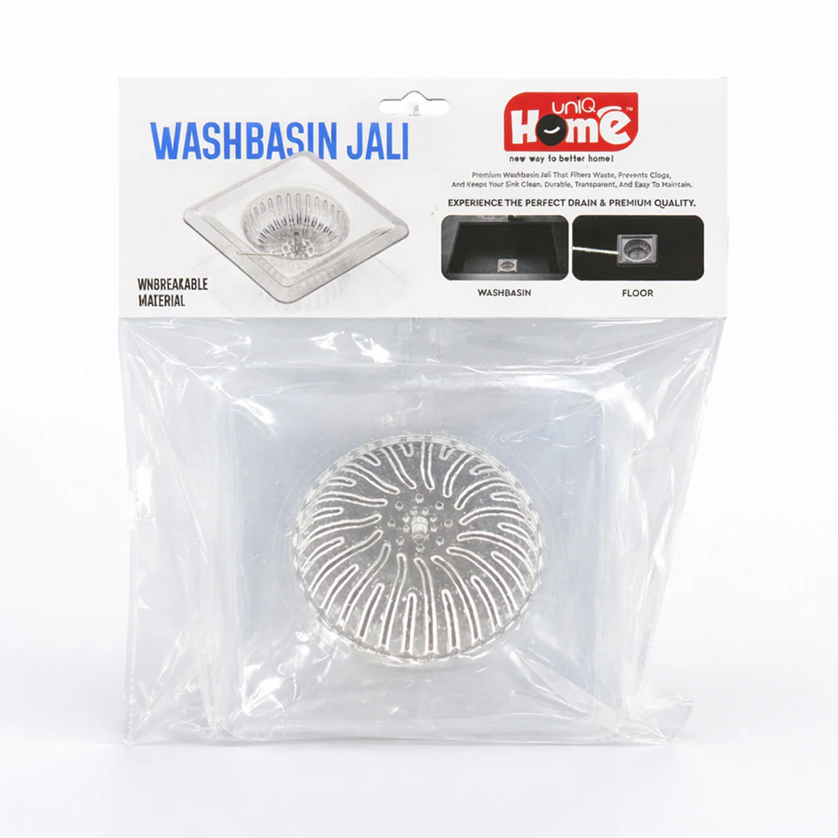 AM6776 Transparent Unbreakable Washbasin Jali (Square)