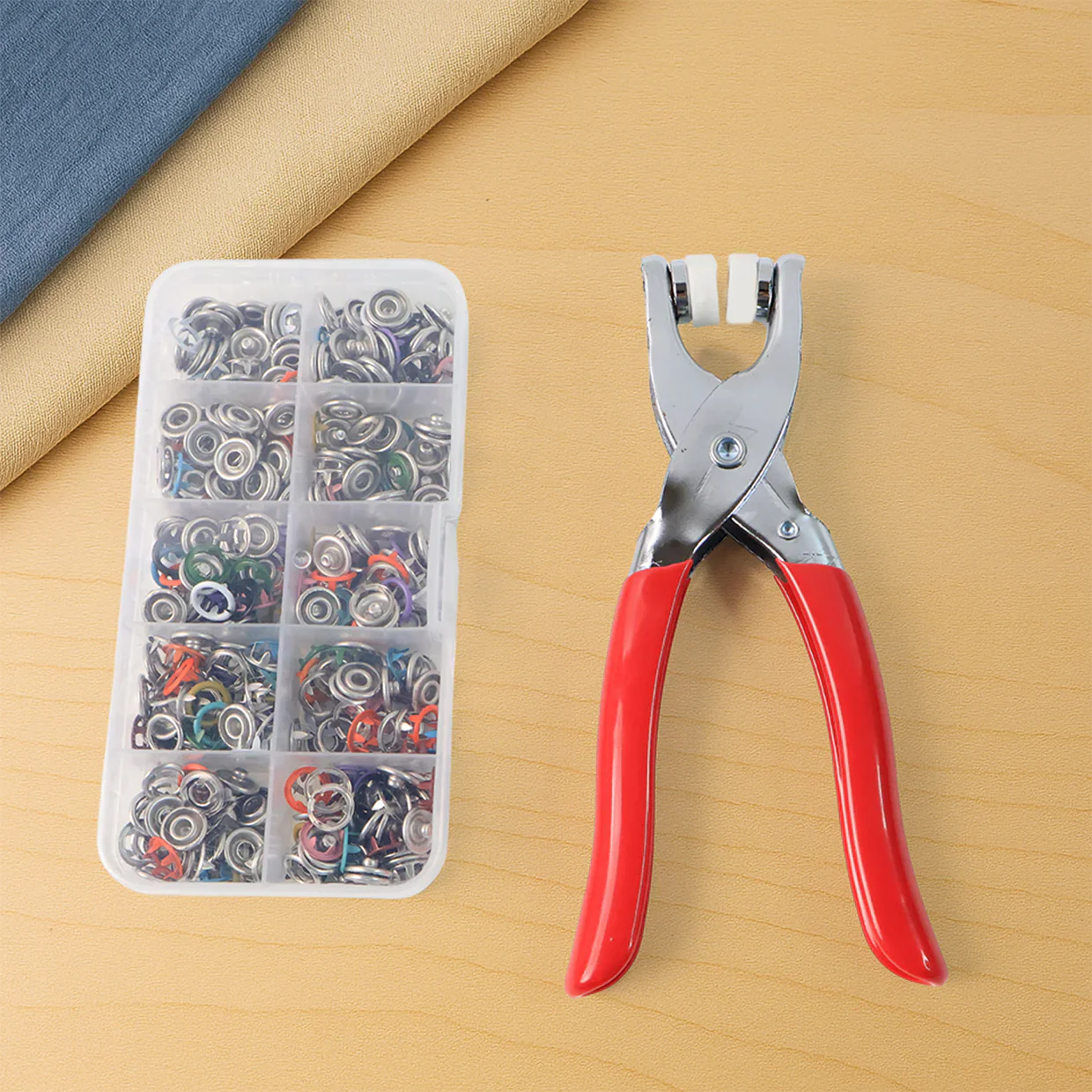 AM6823 Heavy Duty Snap Button Grommet Tool Colourful Clip Kit (1 Set)