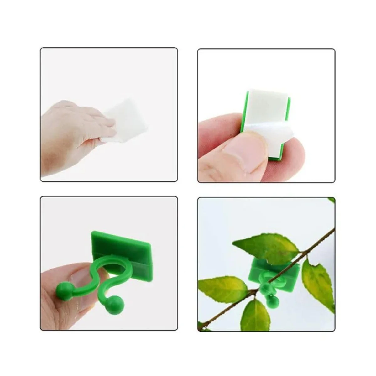 AM6863 30 Pcs-Adhesive Plant Climbing Fixing Clips - Green Vine Wall Holders - Image 6