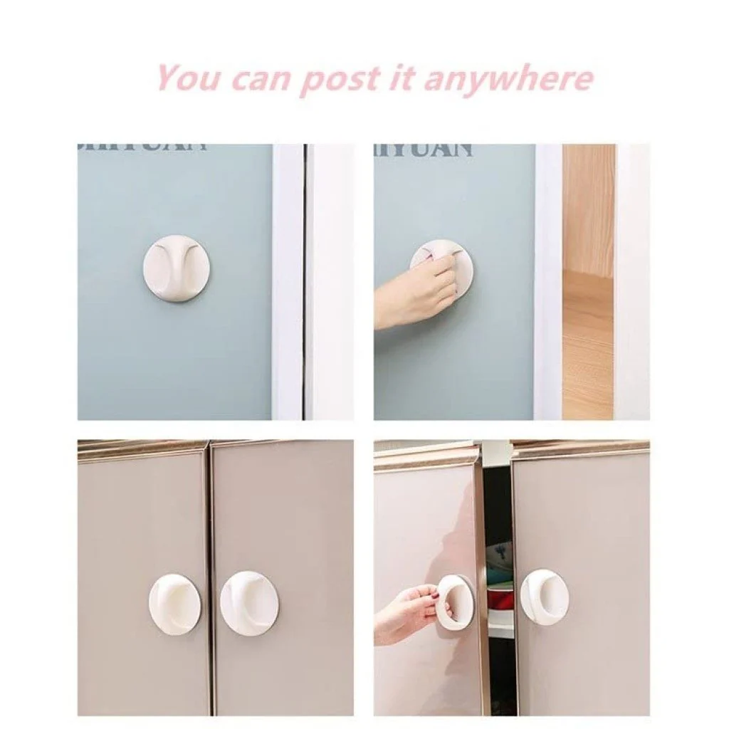 AM6866 Instant Grab Self-Adhesive Door Handles – Minimalist Round Pulls for - Image 4