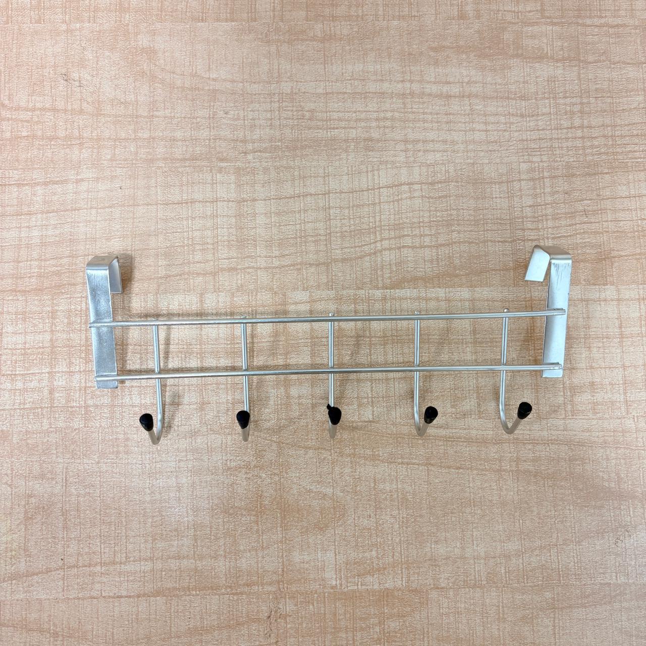 AM6869 Heavy Duty 5-Hook Over-the-Door Hanger –Chrome Finish Space - Image 2