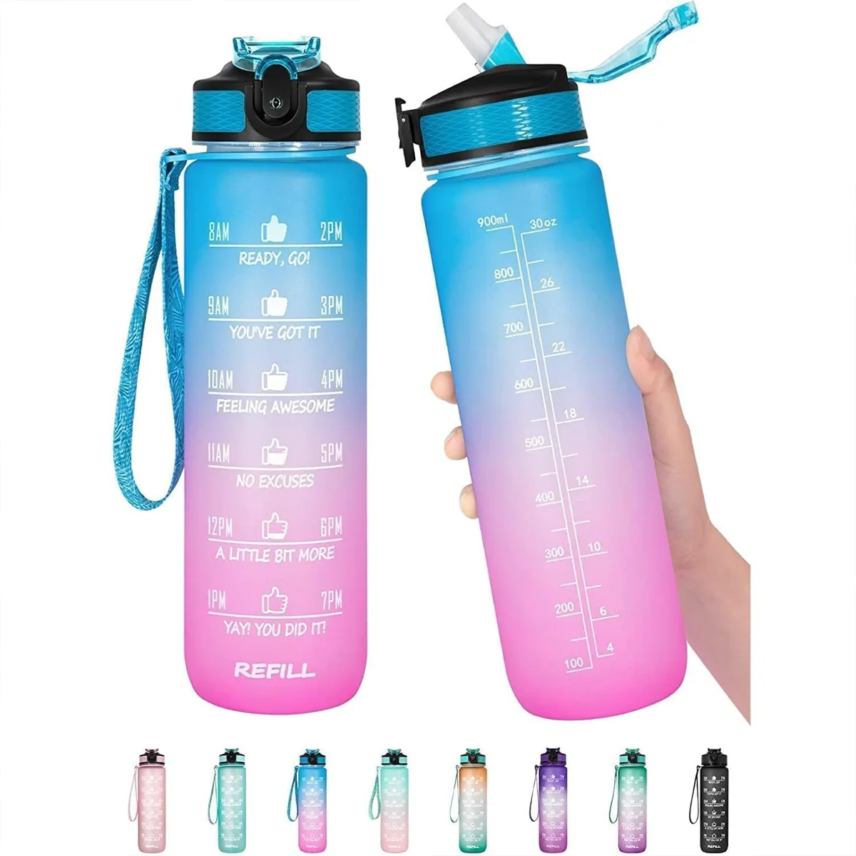 AM6883 Motivational Sports Water Bottle 900ml - Image 3