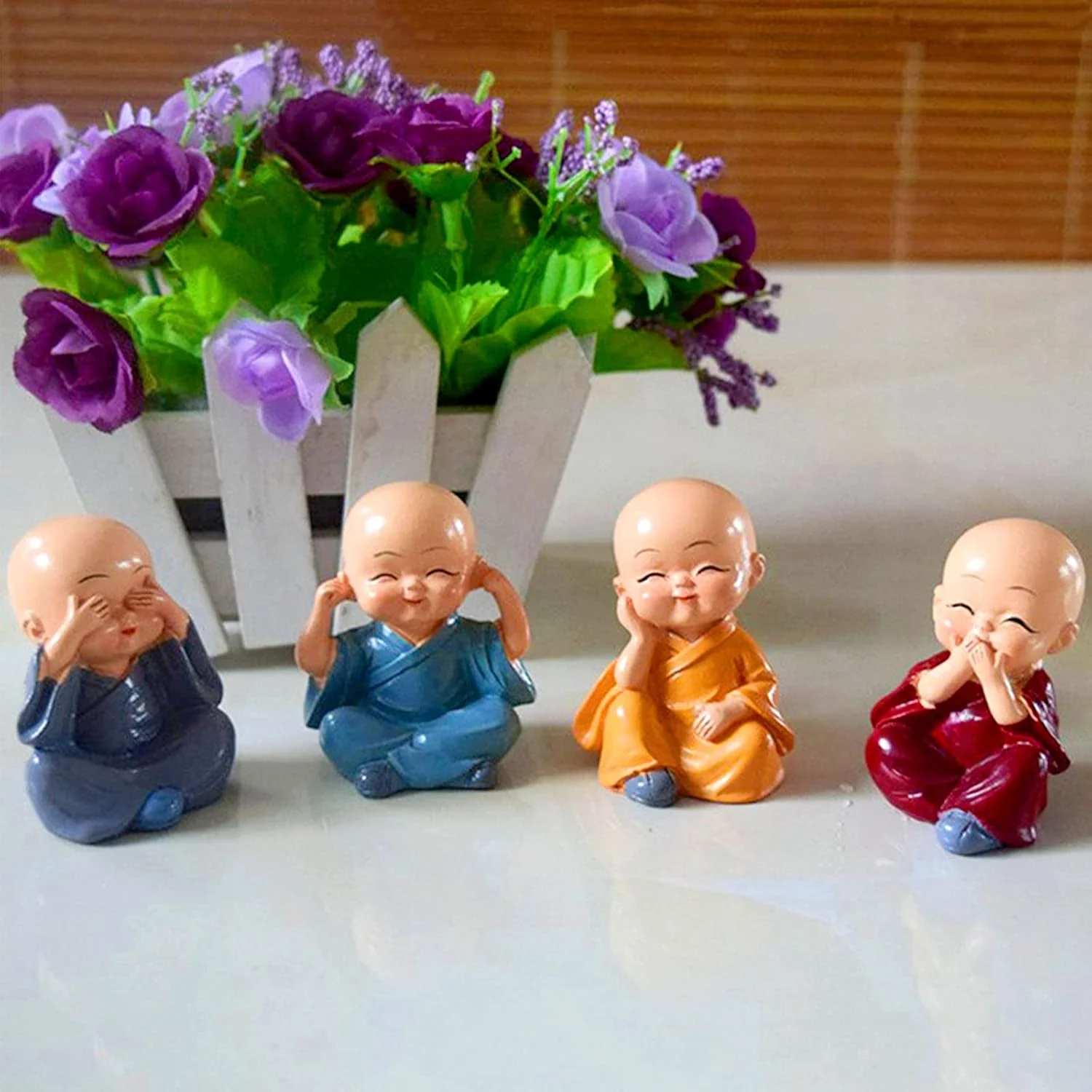 AM6886 Baby Monk Buddha Statue - Pack Of 4pc - Image 3