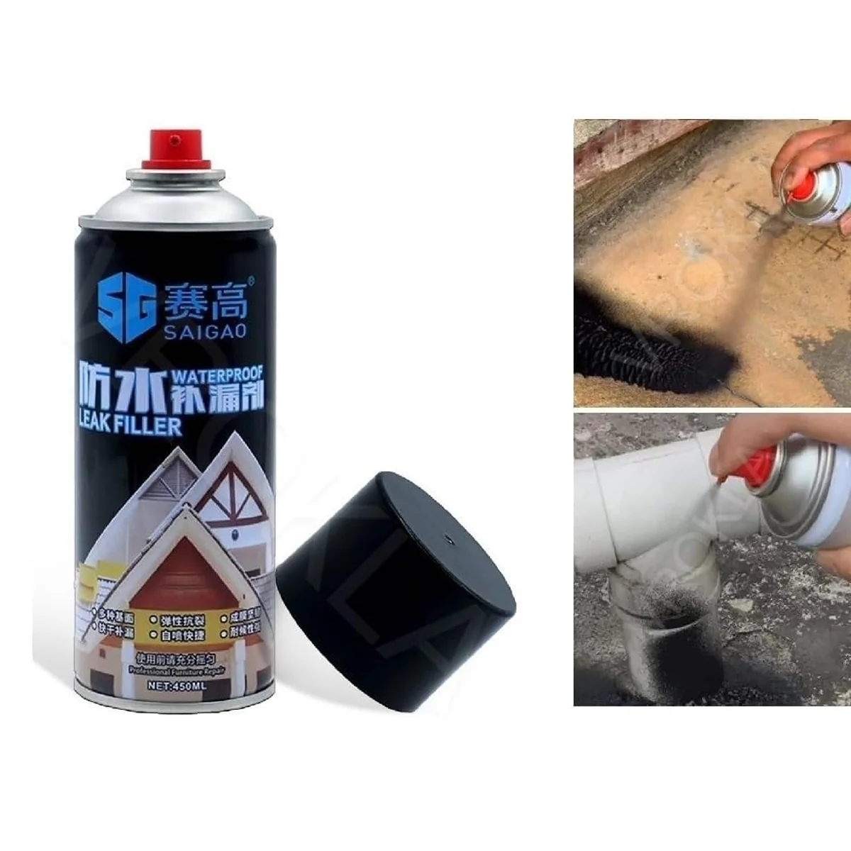 AM6923 Waterproof Leak Filler Spray Rubber Flexx Repair & Sealant (450ml) - Image 4