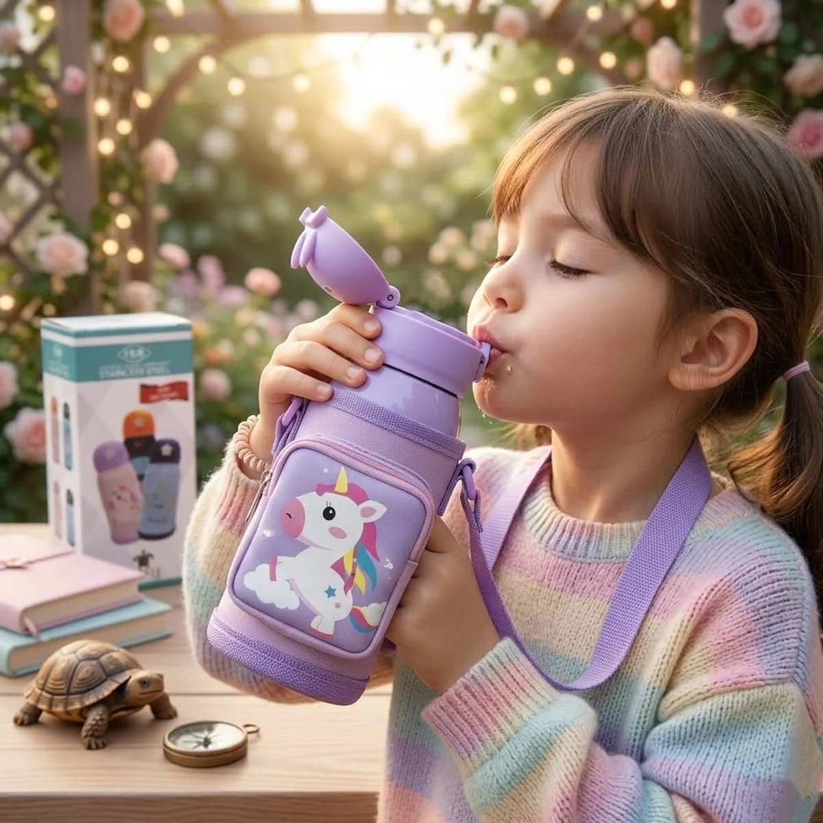 AM7053 Turtle 600 Vacuum Insulated 18/8 Stainless Steel Kids Water Bottle (600ml) - Image 2