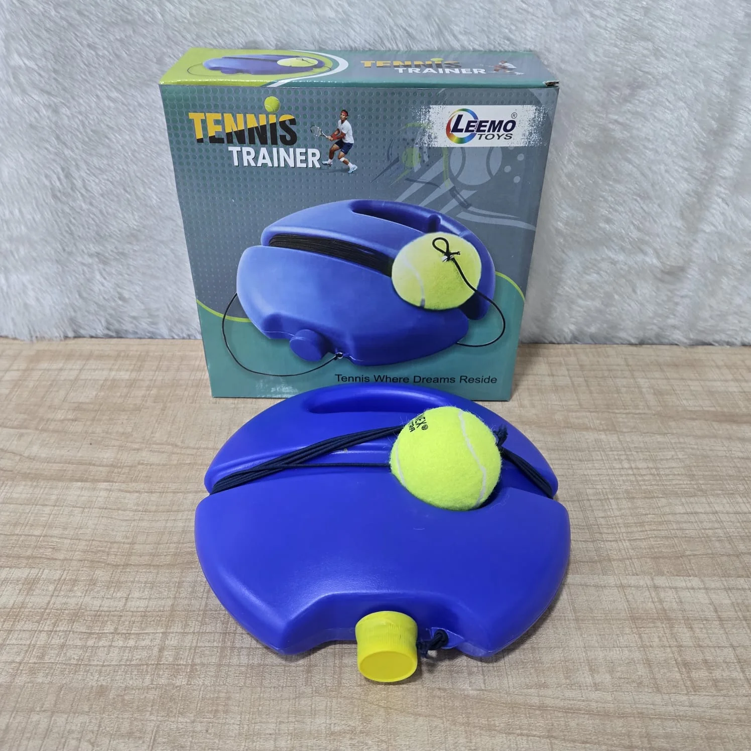 AM7070 Leemo Toys Portable Tennis Trainer Self-Study Rebound Ball with Baseboard - Image 3