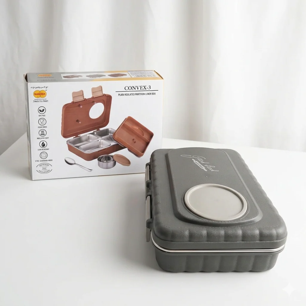 AM7103 Nakoda Convex-3 Insulated Stainless Steel Lunch Box