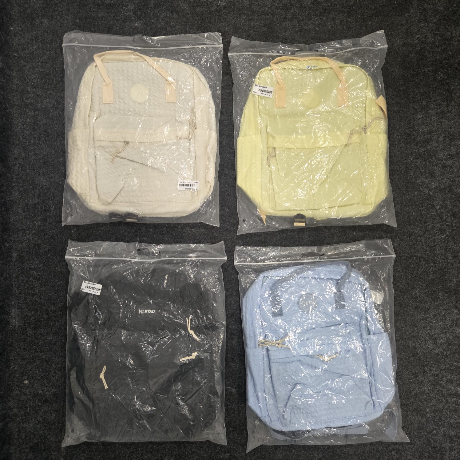 AM7178 SB83 Textured Pastel Blue School Backpack - Image 3