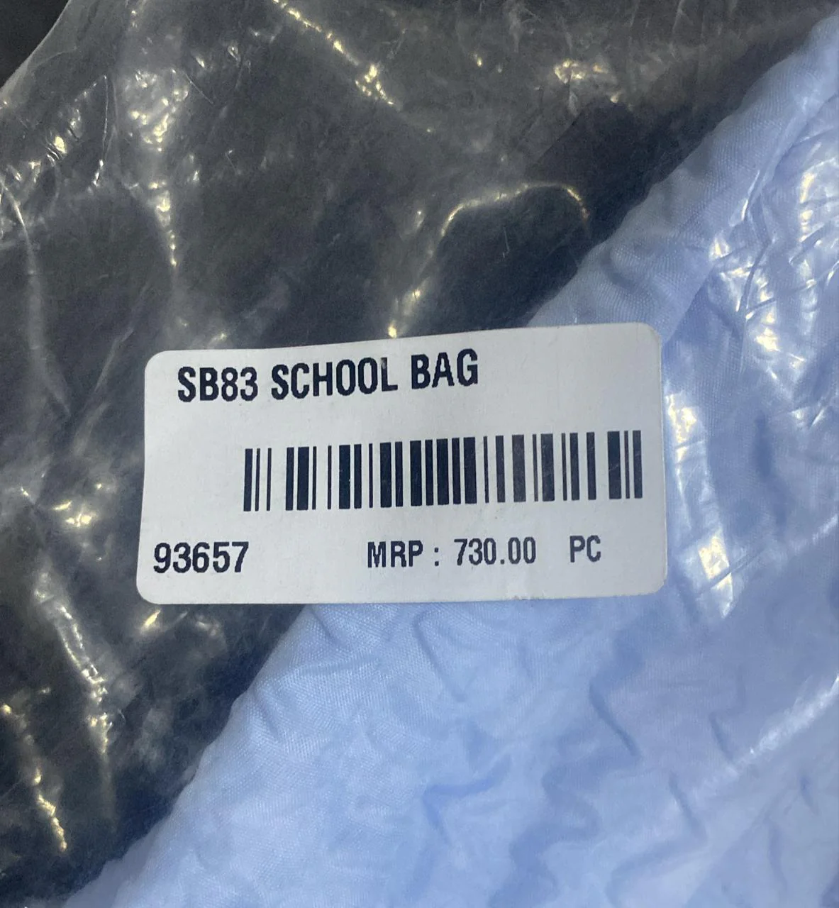 AM7178 SB83 Textured Pastel Blue School Backpack - Image 4