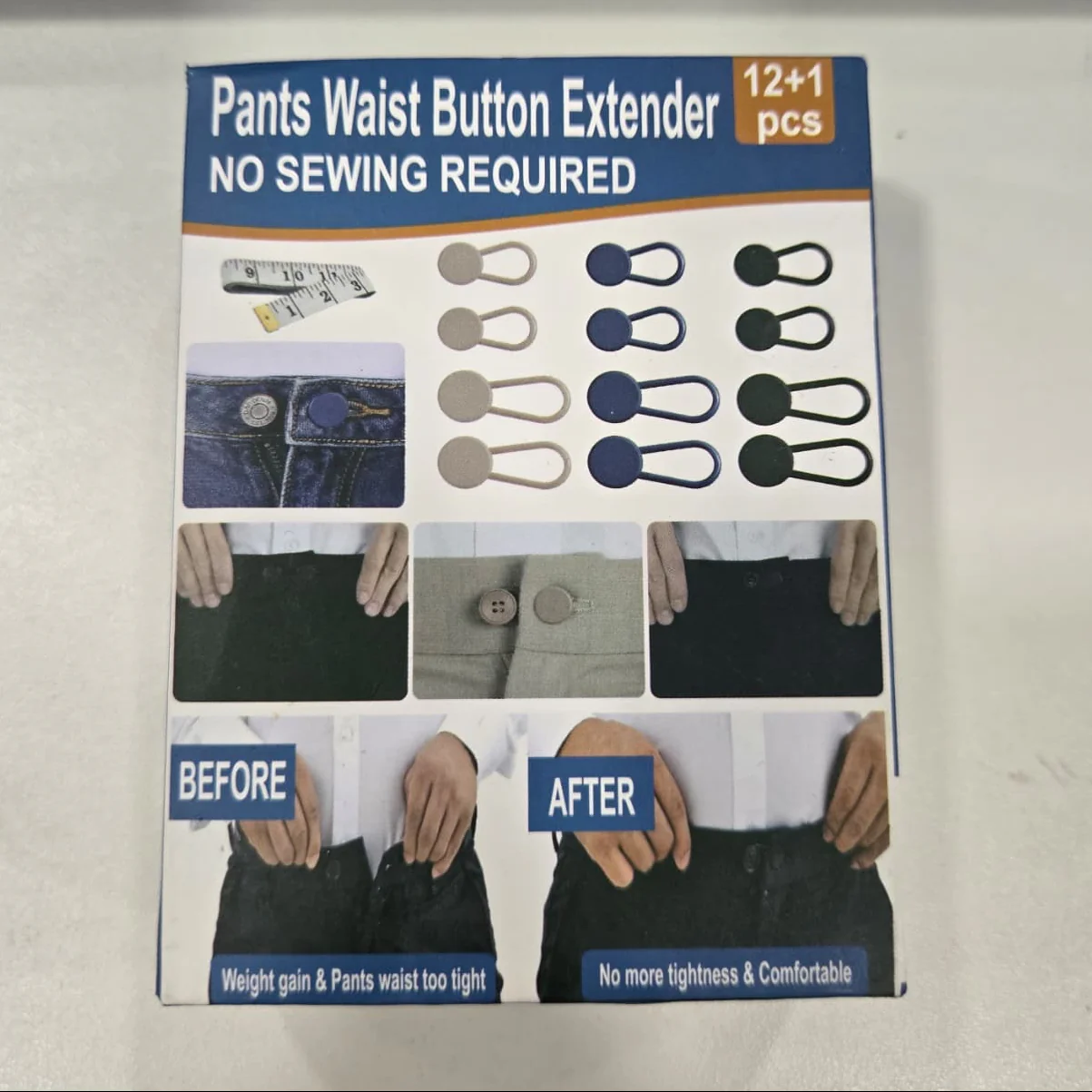 AM7222 Adjustable Pants Waist Button Extenders (12+1 Set)