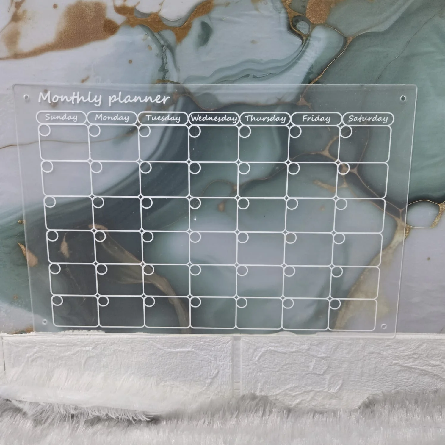 AM7224 Magnetic Acrylic Monthly Planner Fridge Calendar Set with Colorful Markers - Image 2
