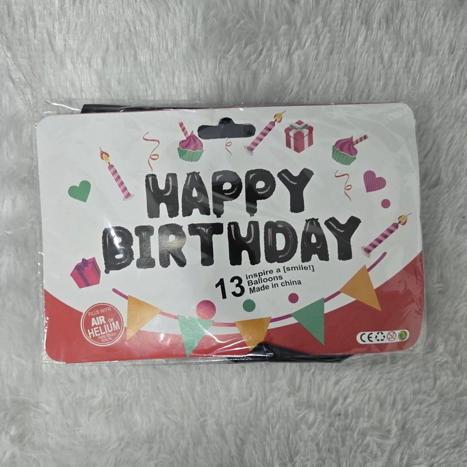 AM7252 13-Piece Black Foil "HAPPY BIRTHDAY" Letter Balloon - Image 3