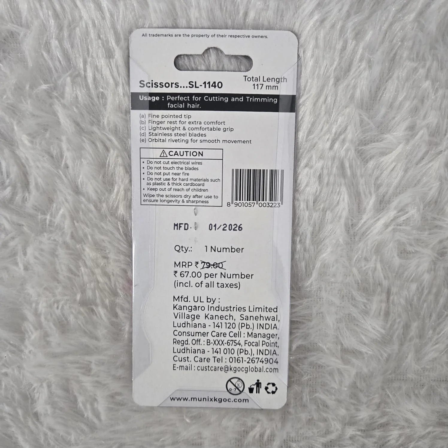 AM7258 Munix SL-1140 Personal Care Facial Scissors (117 mm) - Image 7