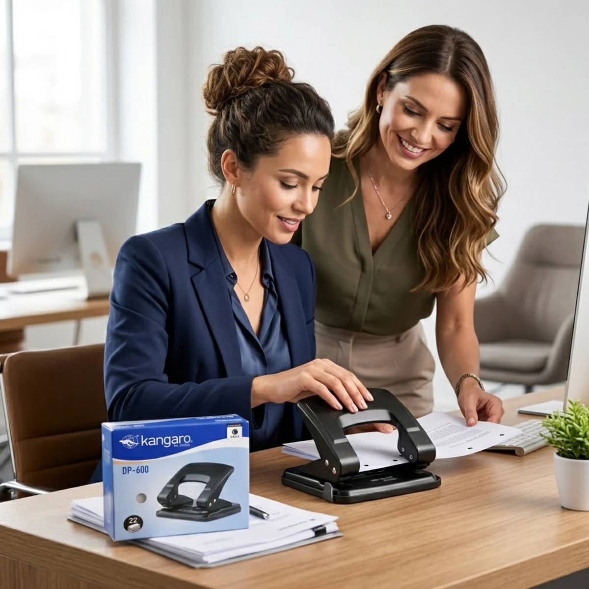 AM7259 Kangaro DP-600 Heavy Duty 2-Hole Paper Punch - Image 2