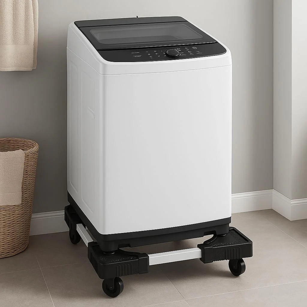 AM7266 Heavy-Duty Adjustable Washing Machine & Refrigerator Stand with Rotatable Wheels - Image 2