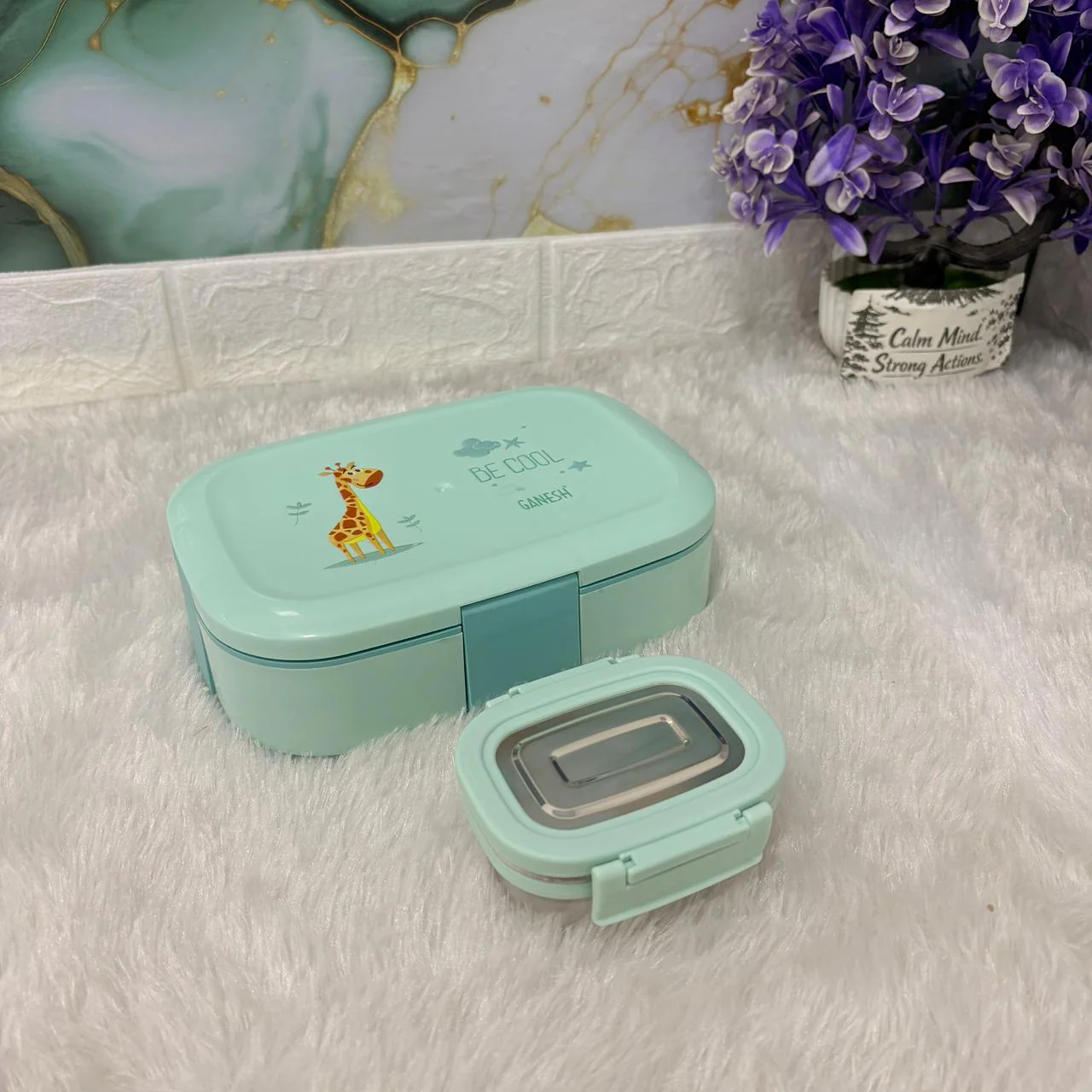 AM7274 Ganesh Signet Insulated Stainless Steel Lunch Box for Kids (750ml + 140ml) - Image 2