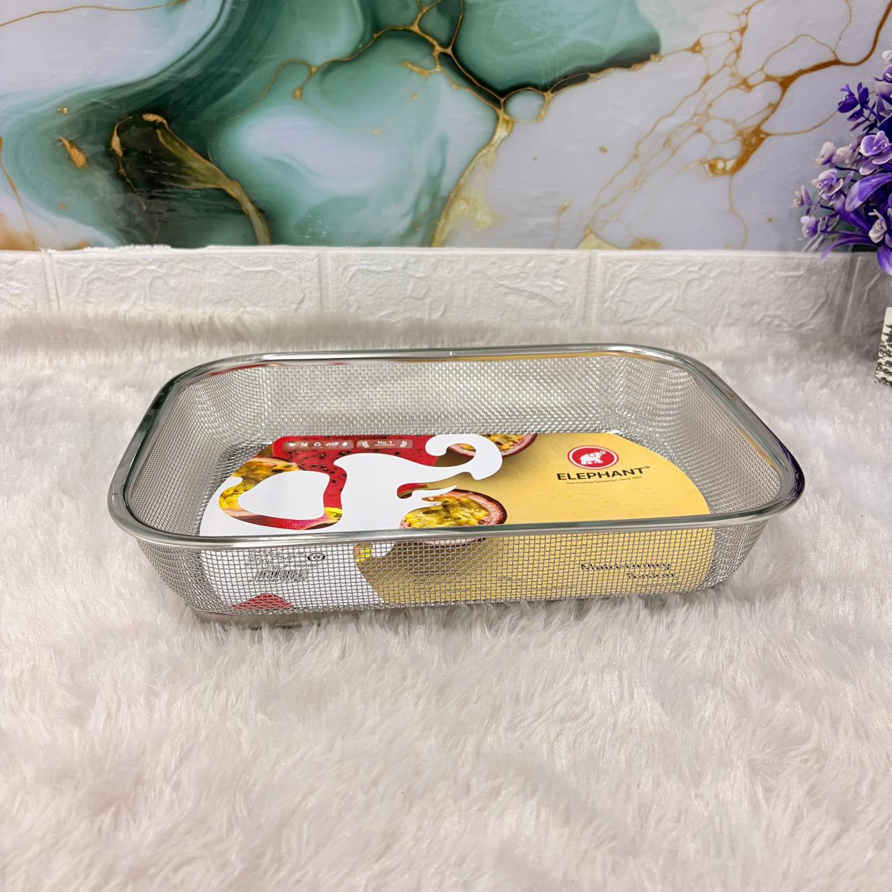 AM7329 Elephant Stainless Steel Mesh Vegetable & Fruit Basket (Size 8) - Image 2