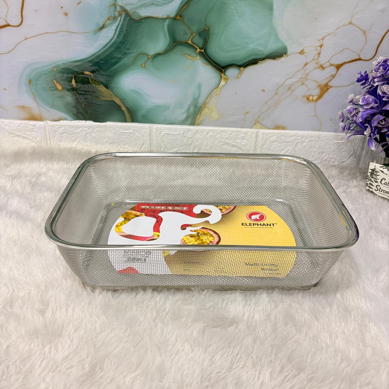 AM7330 Elephant Stainless Steel Mesh Vegetable & Fruit Basket (Size 10) - Image 2