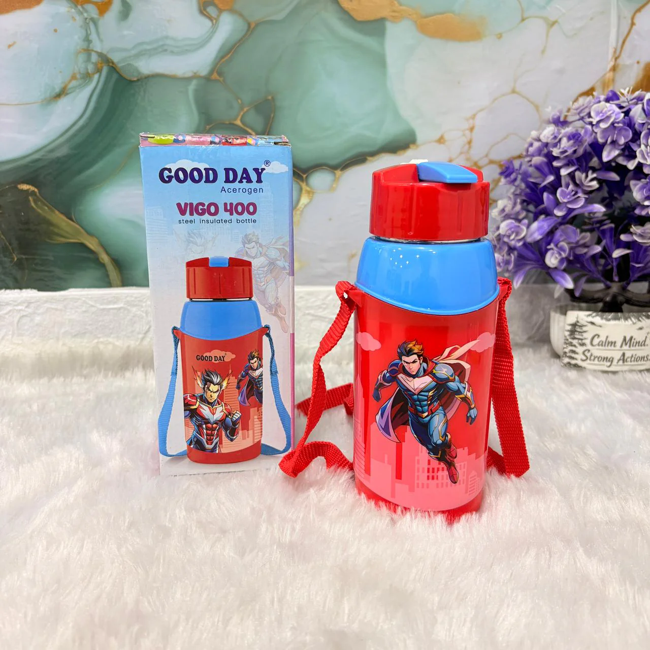 AM7363 Good Day Acerogen Vigo 400 Insulated Steel Water Bottle for Kids (400ml) - Image 2