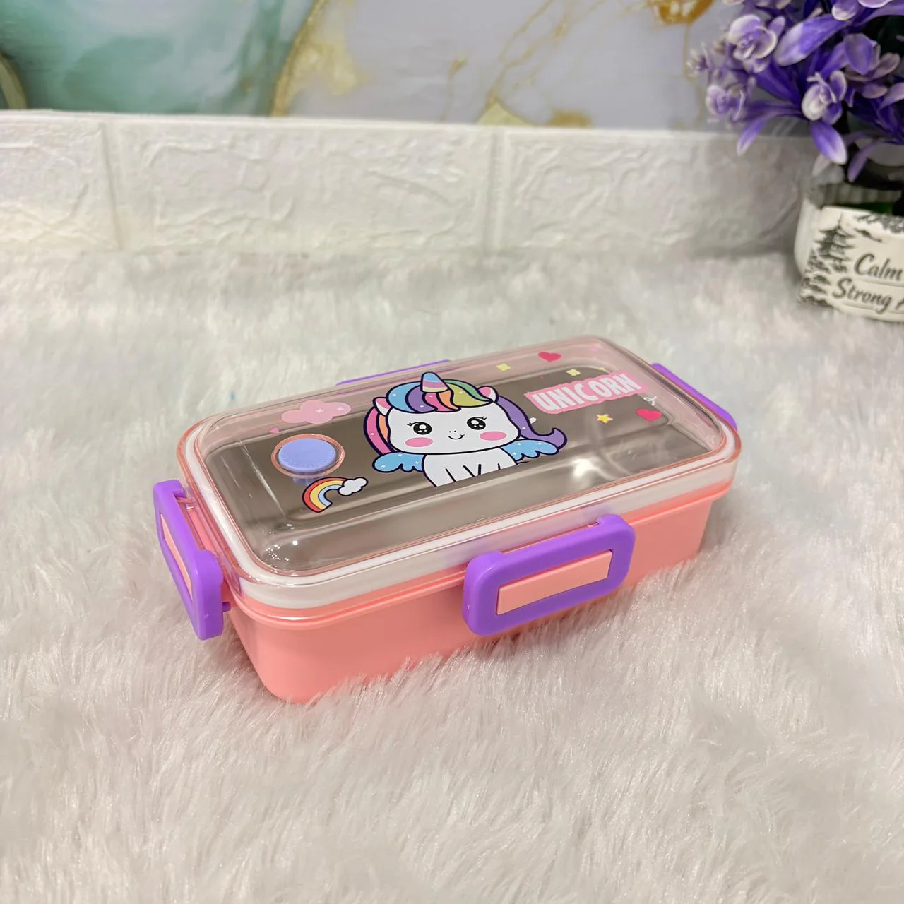 AM7370 Unicorn Theme 304 Stainless Steel Insulated Lunch Box for Kids (530ml) - Image 4