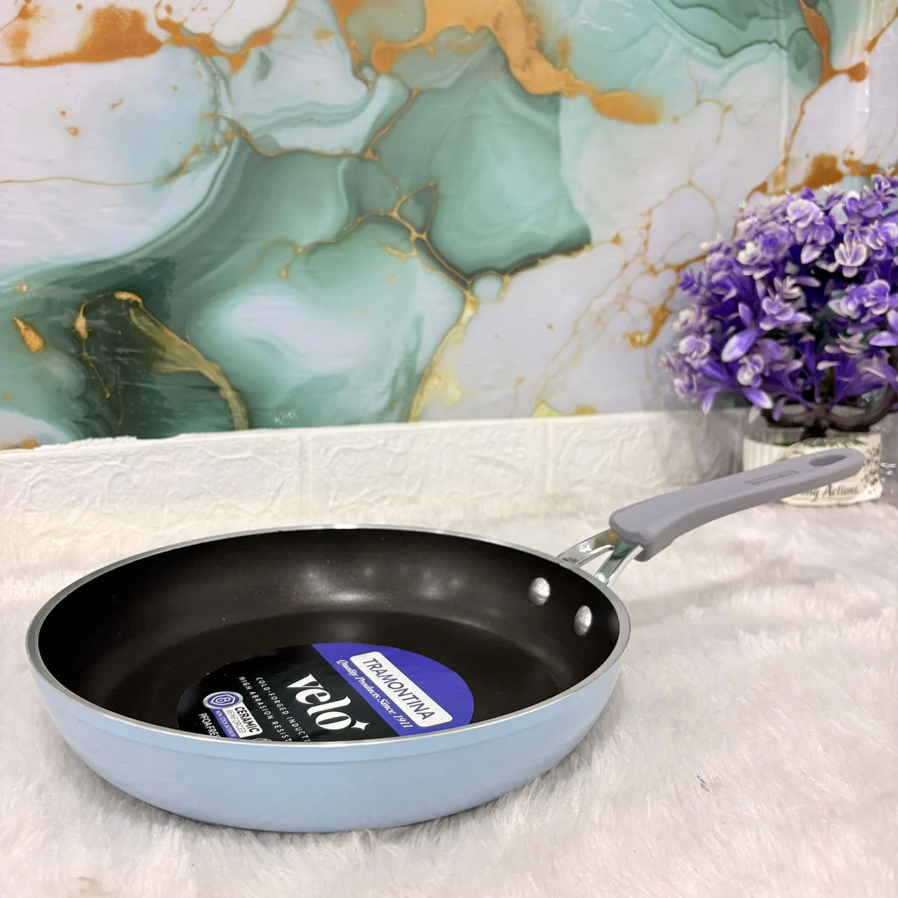 AM7392 Tramontina Velo Forged 24 cm Ceramic Non-Stick Fry Pan (Sea) - Image 3