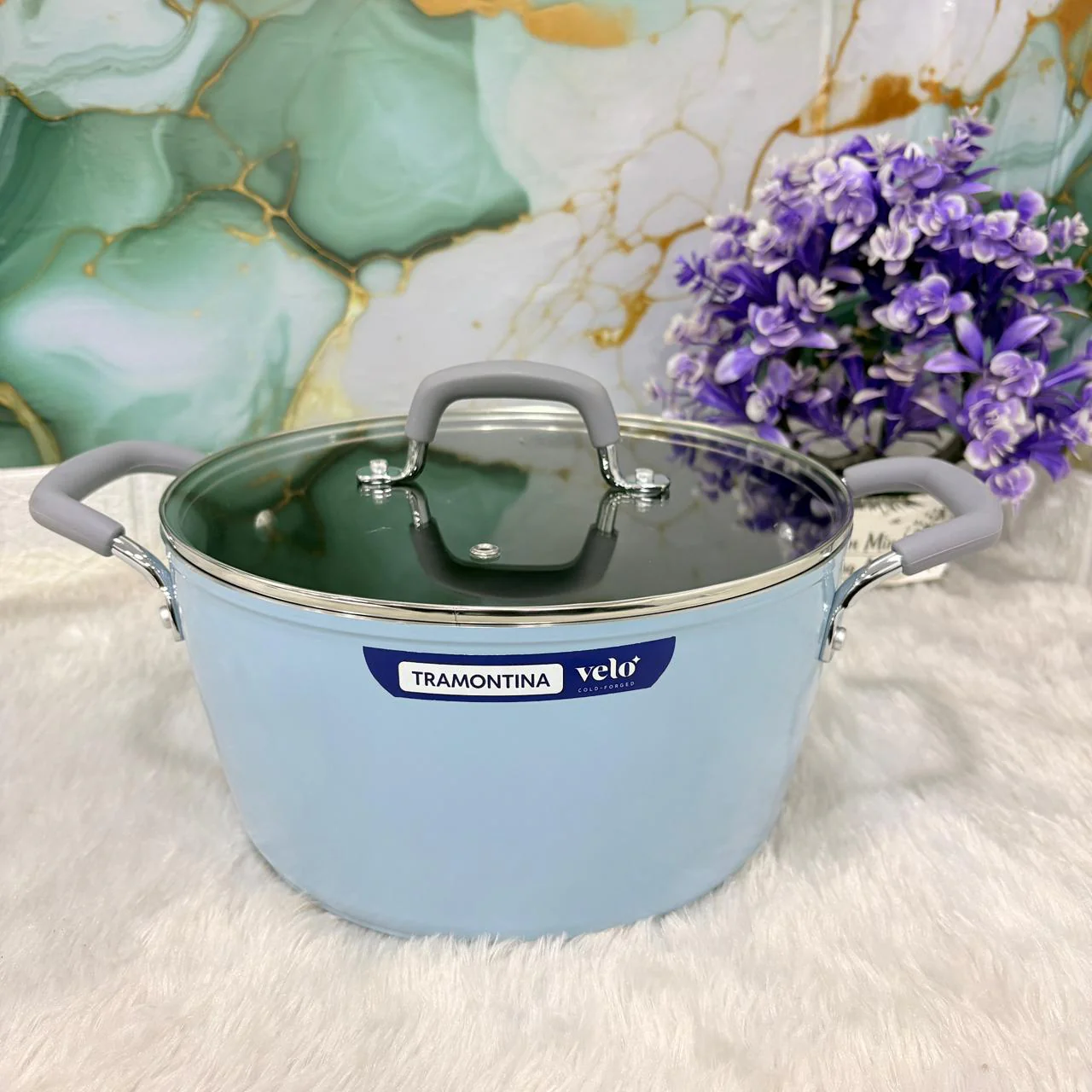 AM7398 Tramontina Velo Forged 24 cm Ceramic Casserole (Sea) - Image 3
