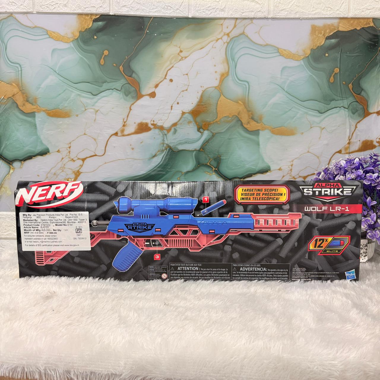 AM7421 Strike Wolf LR-1 Blaster with Targeting Scope and 12 Elite Darts - Image 6