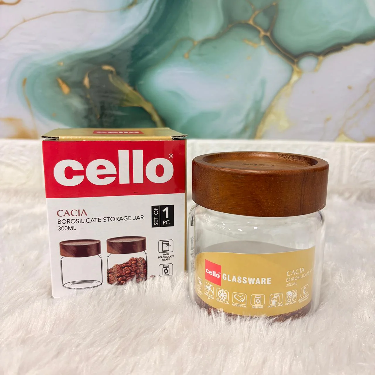 AM7435 Cello Cacia Borosilicate Glass Storage Jar, 300ml - Image 2