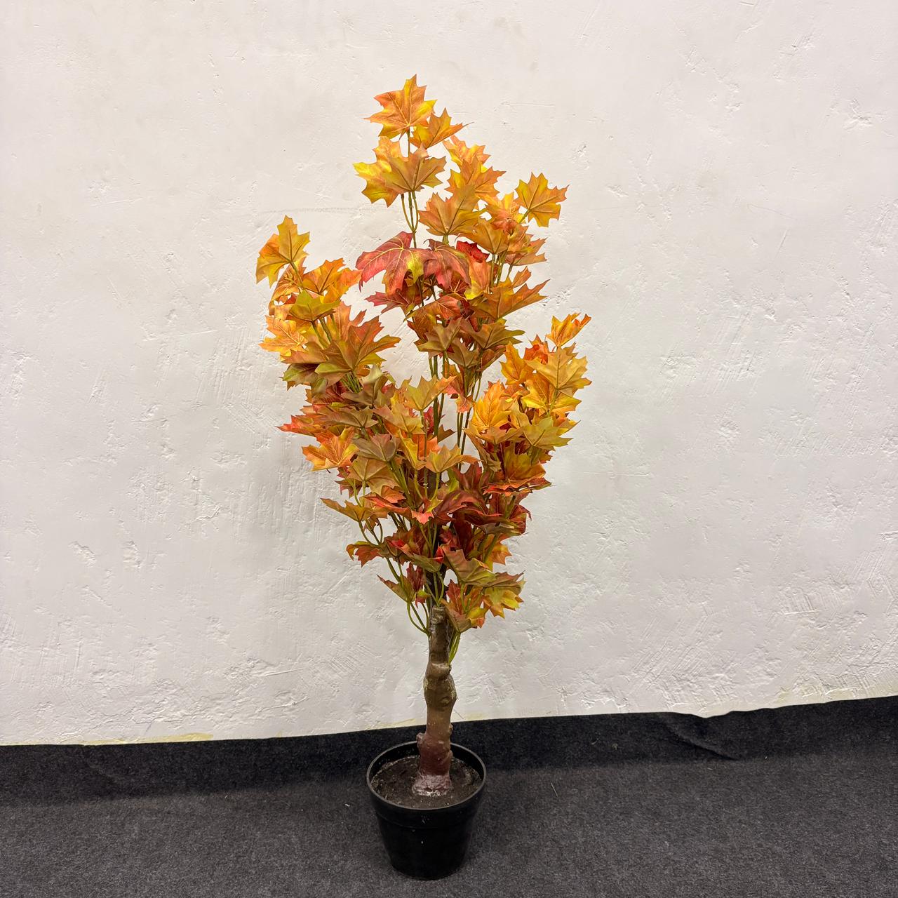 AM7467 MEDIUM Artificial Autumn Maple Leaf Potted Tree Warm Tones - Image 2